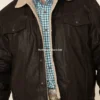 Alberto Brown Leather Sherpa Jacket (1)