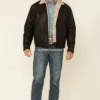 Alberto Brown Leather Sherpa Jacket (4)