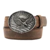 American Eagle Plaque Buckle Leather Belt Premium Western Style (4)