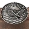 American Eagle Plaque Buckle Leather Belt Premium Western Style (6)