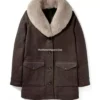 Beth Dutton Brown Wool Coat Seen In Yellowstone​ (5)