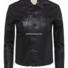 Black Janelle Slim Leather Jacket for Women (4)