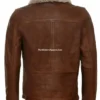 Brown Leather Jacket for Women with Cash Money Fur Collar (2)