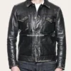 Cody Mens Black Western Leather Trucker Jacket (1)