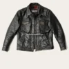 Cody Mens Black Western Leather Trucker Jacket (4)