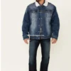 Cowboy Indigo Denim Sherpa Lined Jacket (4)