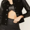 Cowgirl Black Suede and Leather Fashion Jacket (1)