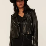 Cowgirl Mercy Biker Black Jacket Leather