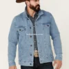 Dallas Mens Light Wash Denim Jacket (4)