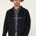 Black Unlined Denim Jacket for Men Dexter Style