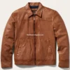 Goldfield Mens Zip-front Brown Leather Jacket (1)