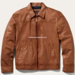 Men's Zip-Front Brown Leather Jacket – Goldfield Edition