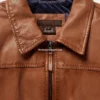 Goldfield Mens Zip-front Brown Leather Jacket (4)