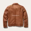 Goldfield Mens Zip-front Brown Leather Jacket (5)