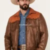 Goldrush Color Block Leather Jacket (1)