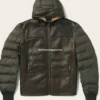 Green River Mens Brown Leather Puffer Jacket (1)