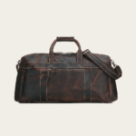 Handmade Retro Genuine Leather Travel Bag in Dark Brown
