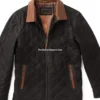 Hickory Quilted Dark Brown Waxed Goat Suede Leather Jacket (2)