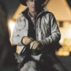 John Dutton’s Signature Cream Leather Jacket Yellowstone S05 Costume