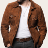Lordsburg Brown Suede Leather Trucker Jacket (1)