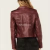 Maroon Leather Sparrow Jacket for Women – Stylish & Bold (2)