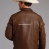 Men Western Cowboy Brown Leather Jacket (3)