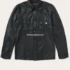 Mens Black Leather Western Shirt Jacket (1)