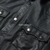 Mens Black Leather Western Shirt Jacket (3)