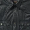 Mens Black Leather Western Shirt Jacket (3)