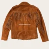 Mens Brown Fringes Suede Leather Cowboy Jacket (1)