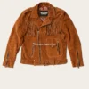 Mens Brown Fringes Suede Leather Cowboy Jacket (2)