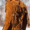 Mens Brown Fringes Suede Leather Cowboy Jacket (3)