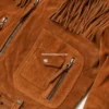 Mens Brown Fringes Suede Leather Cowboy Jacket (4)
