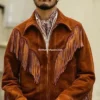 Men’s Brown Suede Leather Cowboy Style Jacket (1)