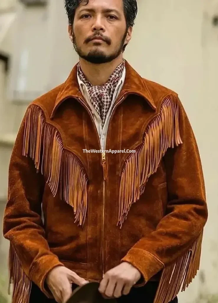 Men’s Brown Suede Leather Cowboy Style Jacket (1)