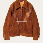 Premium Brown Suede Leather Cowboy Jacket for Men