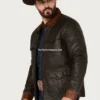 Men’s Fringe Black & Brown Leather Jacket (1)