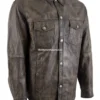 Men’s Stone Classic Western Brown Leather Jacket (1)