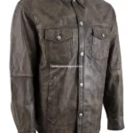 Men's Rifleman Brown Stone Western Leather Jacket – Timeless Design
