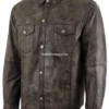 Men’s Stone Classic Western Brown Leather Jacket (4)