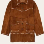 Men's Fringed Brown Suede Leather Cowboy Jacket