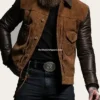 Oatman Mens Suede Leather Trucker Jacket (1)