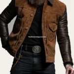 Men's Brown Suede Leather Trucker Jacket – Oatman Style