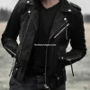 Rock Ridge Mens Black Cowhide Biker Jacket (4)