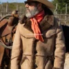 Vintage Marlboro Man Style Light Brown Sheepskin Leather Coat (1)