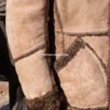 Vintage Marlboro Man Style Light Brown Sheepskin Leather Coat (5)