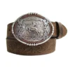 Western Buckin' Bronco Tooled Belt – Real Leather Western Belt (1)