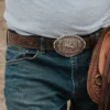 Western Buckin' Bronco Tooled Belt – Real Leather Western Belt (3)
