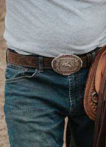 Western Buckin' Bronco Tooled Belt – Real Leather Western Belt (3)