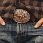 Western Longhorn 1 1/2" Berry Edge Plaque Belt